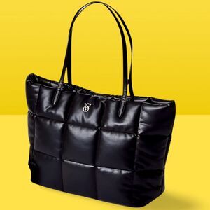 NEW Victoria Secret Large Puffer Quilted Tote Shoulder Bag NWT